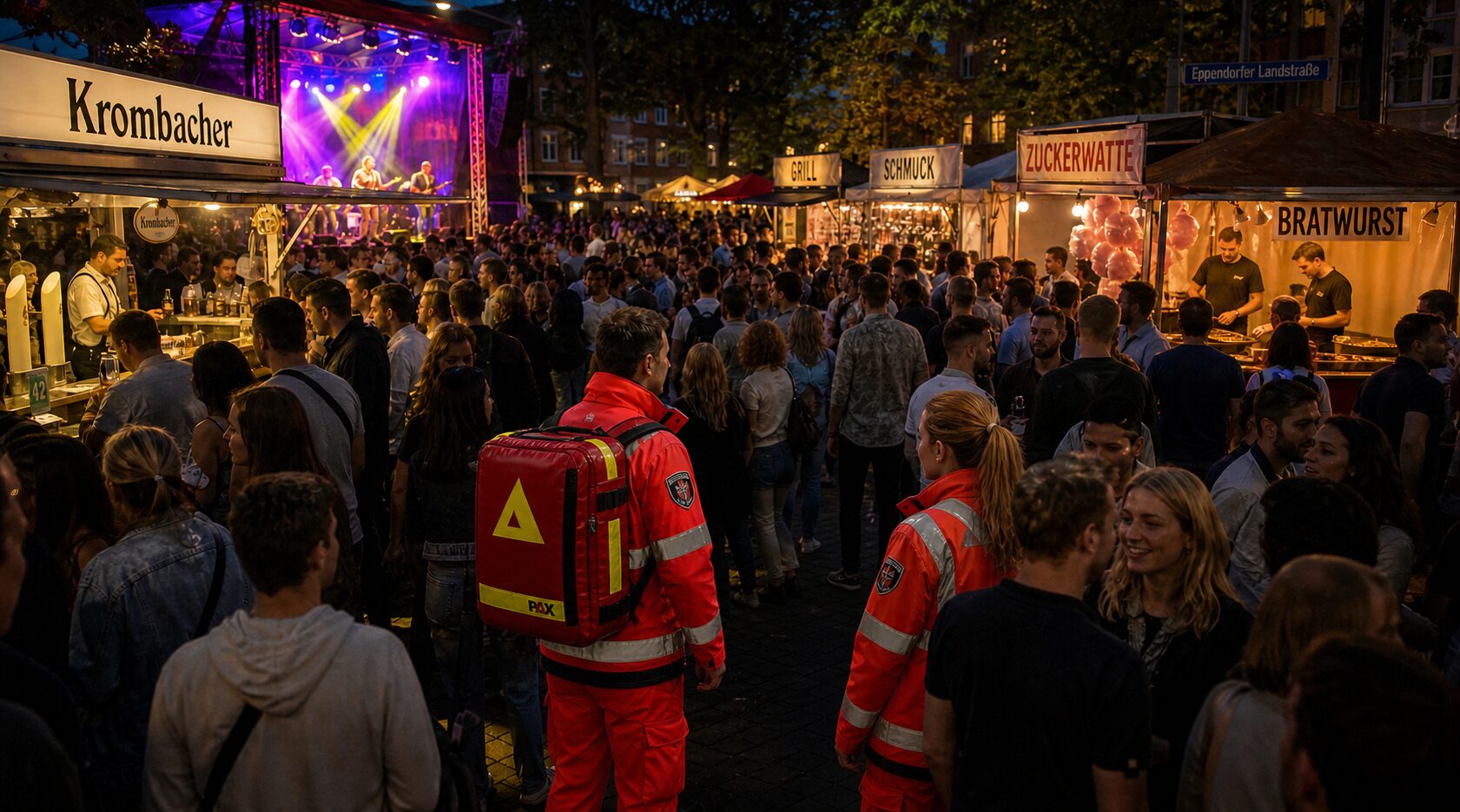TEN SEG Sanitätsdienst im Einsatz bei einem Straßenfest in Hamburg
